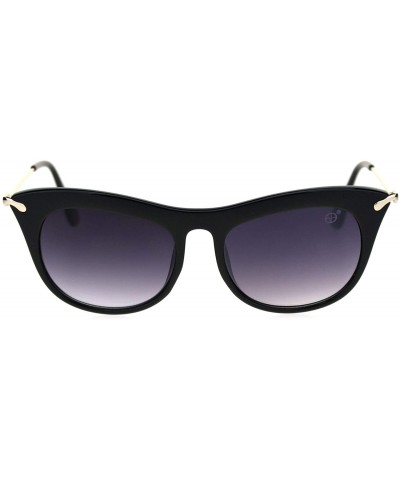 Oversized Womens Designer Fashion Chic Cat Eye Plastic Sunglasses - Black Smoke - CN18RRKNA67 $20.14