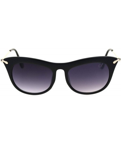 Oversized Womens Designer Fashion Chic Cat Eye Plastic Sunglasses - Black Smoke - CN18RRKNA67 $11.40