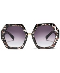 Semi-rimless Extra Large Women Sunglasses Geometrical Hexagonal Bold Frame Oversized Glasses - Tortoise Grey - CM18W0LW3W4 $2...