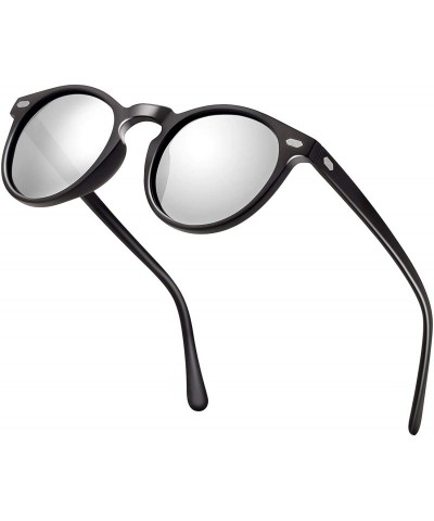 Sport Classic Polarized Round Sunglasses Mirror Tinted Circle Lens Vintage Designer Style Sun Glasses Shades - CK18OWGRHG9 $2...