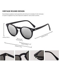 Sport Classic Polarized Round Sunglasses Mirror Tinted Circle Lens Vintage Designer Style Sun Glasses Shades - CK18OWGRHG9 $1...