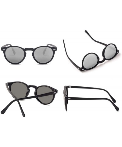 Sport Classic Polarized Round Sunglasses Mirror Tinted Circle Lens Vintage Designer Style Sun Glasses Shades - CK18OWGRHG9 $1...