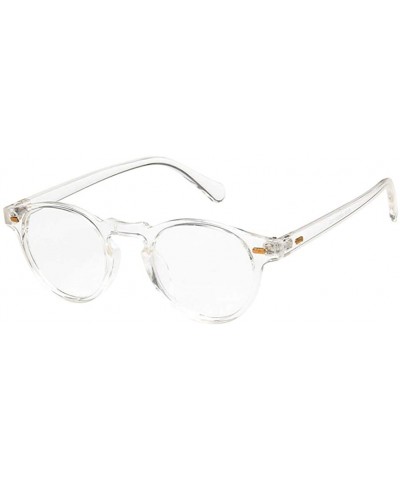 Oval Unisex Sunglasses Retro Bright Black Grey Drive Holiday Oval Non-Polarized UV400 - Transparent White - CO18RLSWIC6 $11.34