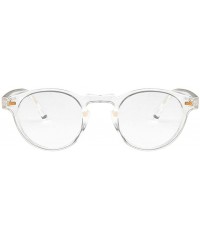 Oval Unisex Sunglasses Retro Bright Black Grey Drive Holiday Oval Non-Polarized UV400 - Transparent White - CO18RLSWIC6 $11.34