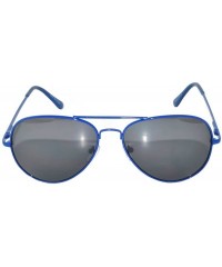 Aviator Classic Aviator Sunglasses Mirror Lens Colored Metal Frame with Spring Hinge - Blue_smoke_lens - CM1223Q7ZZ3 $9.80