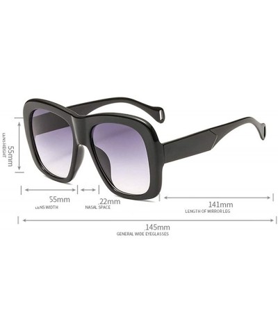 Oversized Oversize Square Colorful Transparent Brand Designer Women Two-color Frame Sun Glasses - Black&white - CI18N9QW9MU $...