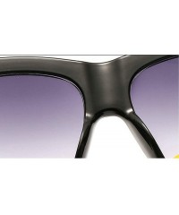 Oversized Oversize Square Colorful Transparent Brand Designer Women Two-color Frame Sun Glasses - Black&white - CI18N9QW9MU $...