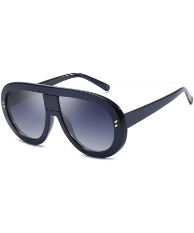 Rectangular Unisex Fashion Oversized Plastic Lenses Sunglasses UV400 - Black Gray - CV18N92NEGN $19.15