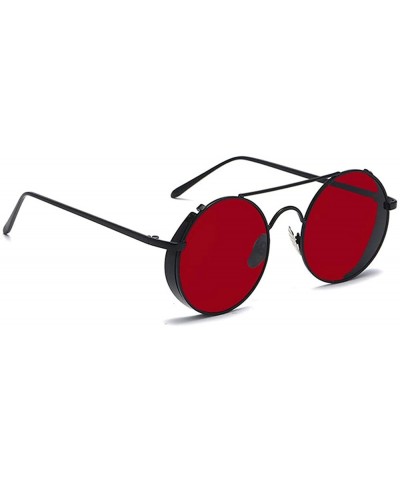 Oversized Fashion Glasses - Round Retro Eyewear UV400 Protection Steampunk Sunglasses - Gold Frame Grey Lens - CA190EZACK4 $1...