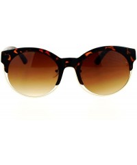 Wayfarer Womens Half Rim Retro Hipster Sunglasses - Tortoise - CY12LCJNA4L $23.38