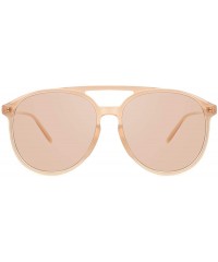 Oversized Retro Oversized Round Sunglasses for Woman Lightweight Vintage Double Bridge Frame - Sandybrown - CH193QAU97I $15.78