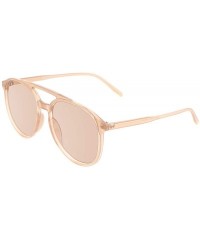 Oversized Retro Oversized Round Sunglasses for Woman Lightweight Vintage Double Bridge Frame - Sandybrown - CH193QAU97I $15.78