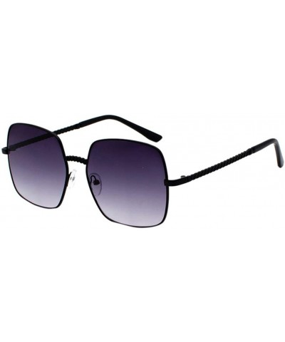 Shield New Square Sunglasses- Men & Women's Unisex Ultra Lightweight Metal Spiral Full Rimmed Sun Glass Goggle Eyewear - CT18...