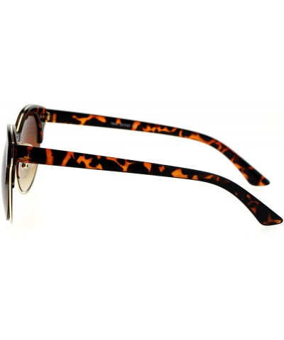 Wayfarer Womens Half Rim Retro Hipster Sunglasses - Tortoise - CY12LCJNA4L $23.38
