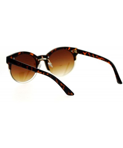 Wayfarer Womens Half Rim Retro Hipster Sunglasses - Tortoise - CY12LCJNA4L $23.38