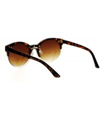 Wayfarer Womens Half Rim Retro Hipster Sunglasses - Tortoise - CY12LCJNA4L $23.38
