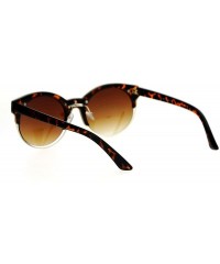 Wayfarer Womens Half Rim Retro Hipster Sunglasses - Tortoise - CY12LCJNA4L $10.74