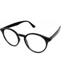 Round Round Horned Rimmed Retro Keyhole Sunglasses - Black- Clear - CJ185XQ7M06 $7.50