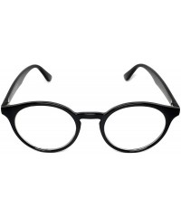 Round Round Horned Rimmed Retro Keyhole Sunglasses - Black- Clear - CJ185XQ7M06 $7.50