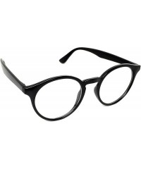 Round Round Horned Rimmed Retro Keyhole Sunglasses - Black- Clear - CJ185XQ7M06 $7.50