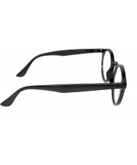 Round Round Horned Rimmed Retro Keyhole Sunglasses - Black- Clear - CJ185XQ7M06 $7.50