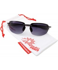 Wayfarer Mens Rimless Bifocal Reading Sunglasses Sports Wrap Reader Glasses - Black - CN183KIU466 $14.13