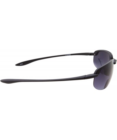 Wayfarer Mens Rimless Bifocal Reading Sunglasses Sports Wrap Reader Glasses - Black - CN183KIU466 $14.13
