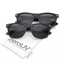 Oversized Retro 80's Classic Colored Mirror Lens Square Horn Rimmed Sunglasses for Men Women - C517YYWQWKI $30.64