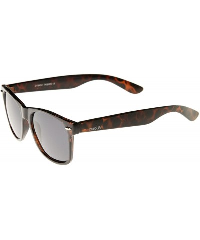 Oversized Retro 80's Classic Colored Mirror Lens Square Horn Rimmed Sunglasses for Men Women - C517YYWQWKI $30.64