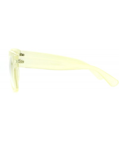 Rectangular Nerdy Oversize Thick Horn Rim Clear Lens Fashion Eye Glasses - Yellow - CV12NVHP25Y $8.48