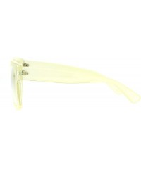 Rectangular Nerdy Oversize Thick Horn Rim Clear Lens Fashion Eye Glasses - Yellow - CV12NVHP25Y $8.48