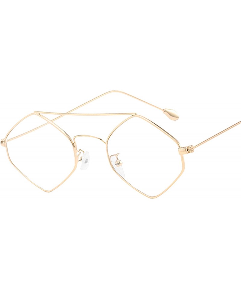 Rimless Summer Rimless Tinted Fashion Sunglasses Small Face Candy Color Glasses - Gold Frame+clear Lens - CP18Q7LS78Y $13.45