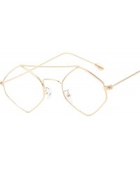 Rimless Summer Rimless Tinted Fashion Sunglasses Small Face Candy Color Glasses - Gold Frame+clear Lens - CP18Q7LS78Y $13.45