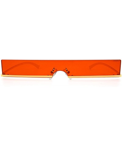 Rectangular Fashion Rectangular Sunglasses for Men and Women UV 400 Protection - Golden Frame Red Lens - CC18R5T9736 $19.74