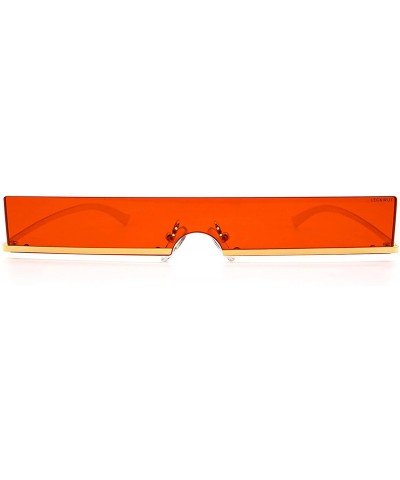 Rectangular Fashion Rectangular Sunglasses for Men and Women UV 400 Protection - Golden Frame Red Lens - CC18R5T9736 $10.26