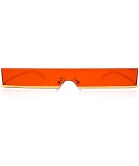 Rectangular Fashion Rectangular Sunglasses for Men and Women UV 400 Protection - Golden Frame Red Lens - CC18R5T9736 $10.26