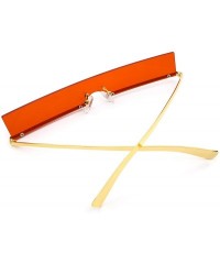 Rectangular Fashion Rectangular Sunglasses for Men and Women UV 400 Protection - Golden Frame Red Lens - CC18R5T9736 $19.74