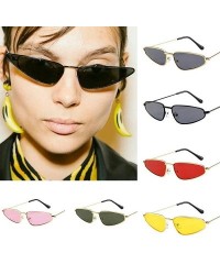 Goggle Fashion Women Ladies Small Frame Sunglasses Vintage Retro Cat Eye Sun Glasses Radiation Protection - Green - CH18SU4KK...