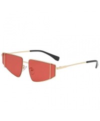 Rimless Irregular Shape Sunglasses for Women Man Metal Frame Fashion New Style Anti-Glare Sunglasses - Red - CH18SXCR93E $8.14