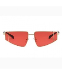 Rimless Irregular Shape Sunglasses for Women Man Metal Frame Fashion New Style Anti-Glare Sunglasses - Red - CH18SXCR93E $8.14