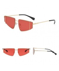 Rimless Irregular Shape Sunglasses for Women Man Metal Frame Fashion New Style Anti-Glare Sunglasses - Red - CH18SXCR93E $8.14