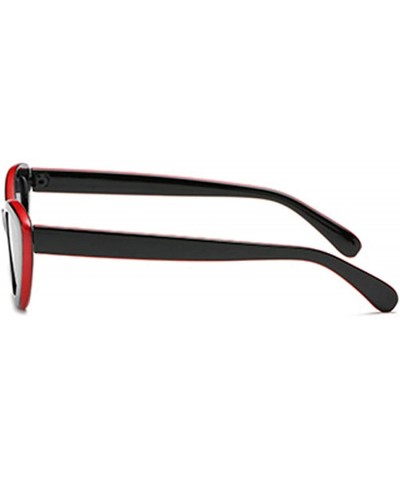 Oval Men and women Oval Sunglasses Fashion Simple Sunglasses Retro glasses - Red Black - C218LLEOTZN $11.68
