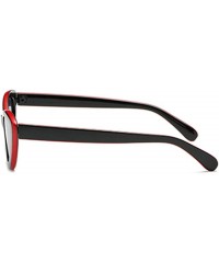 Oval Men and women Oval Sunglasses Fashion Simple Sunglasses Retro glasses - Red Black - C218LLEOTZN $11.68