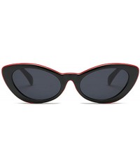 Oval Men and women Oval Sunglasses Fashion Simple Sunglasses Retro glasses - Red Black - C218LLEOTZN $11.68