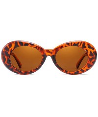 Oval Oval Sunglasses Mod Style Retro Thick Frame Fashion Eyewear - Tortoise/Brown - CW188QYH4DO $14.14