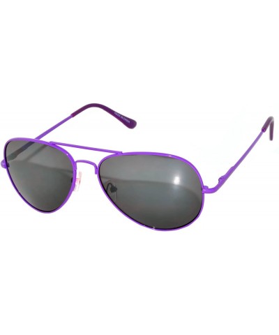 Aviator Colored Metal Frame with Full Mirror Lens Spring Hinge - .Purple_smoke_lens - CL122DSFX5F $17.62