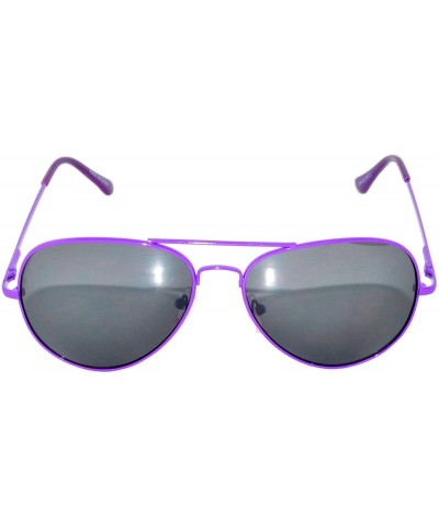Aviator Colored Metal Frame with Full Mirror Lens Spring Hinge - .Purple_smoke_lens - CL122DSFX5F $10.67