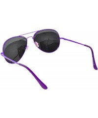 Aviator Colored Metal Frame with Full Mirror Lens Spring Hinge - .Purple_smoke_lens - CL122DSFX5F $10.67