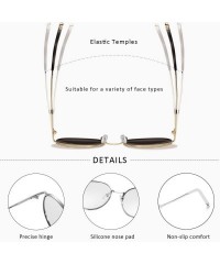 Round Women Retro Polarized Sunglasses-Round Metal Style Rimmed Frame Travel Eyewear-UV 400-Exquisite gift box - Black - CF18...