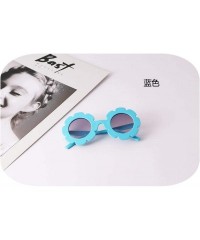 Oval Hot Sun Flower Round Cute Kids Sunglasses UV400 Boy Girl Lovely Baby Glasses Children Oculos De Sol N554 - Blue - C3197Y...